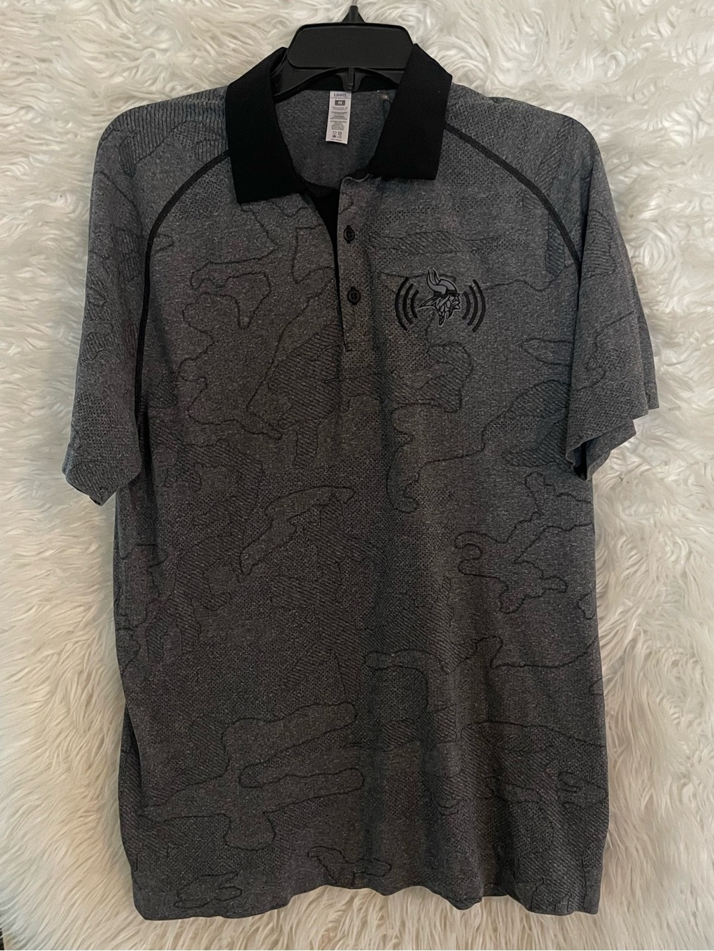 UNRL x Minnesota Vikings NWT Men’s Limited Edition Black Camo Knit Golf Polo-M